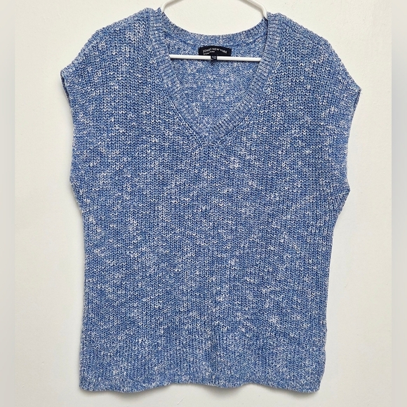 Jones New York Sweaters - Jones New York Speckled Blue V-Neck Boxy Boho Cottagcore Pullover Sz S/M Sweater